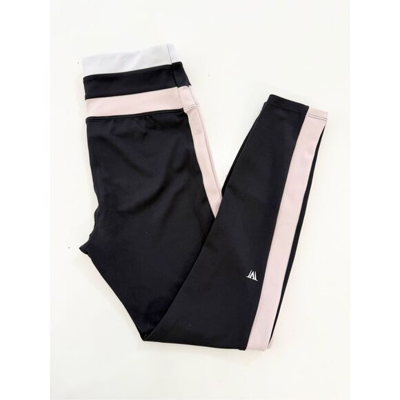 IVL Collective Pants - IVL Collective Womens Jet Black Lotus Side Colorblock Leggings Size 6